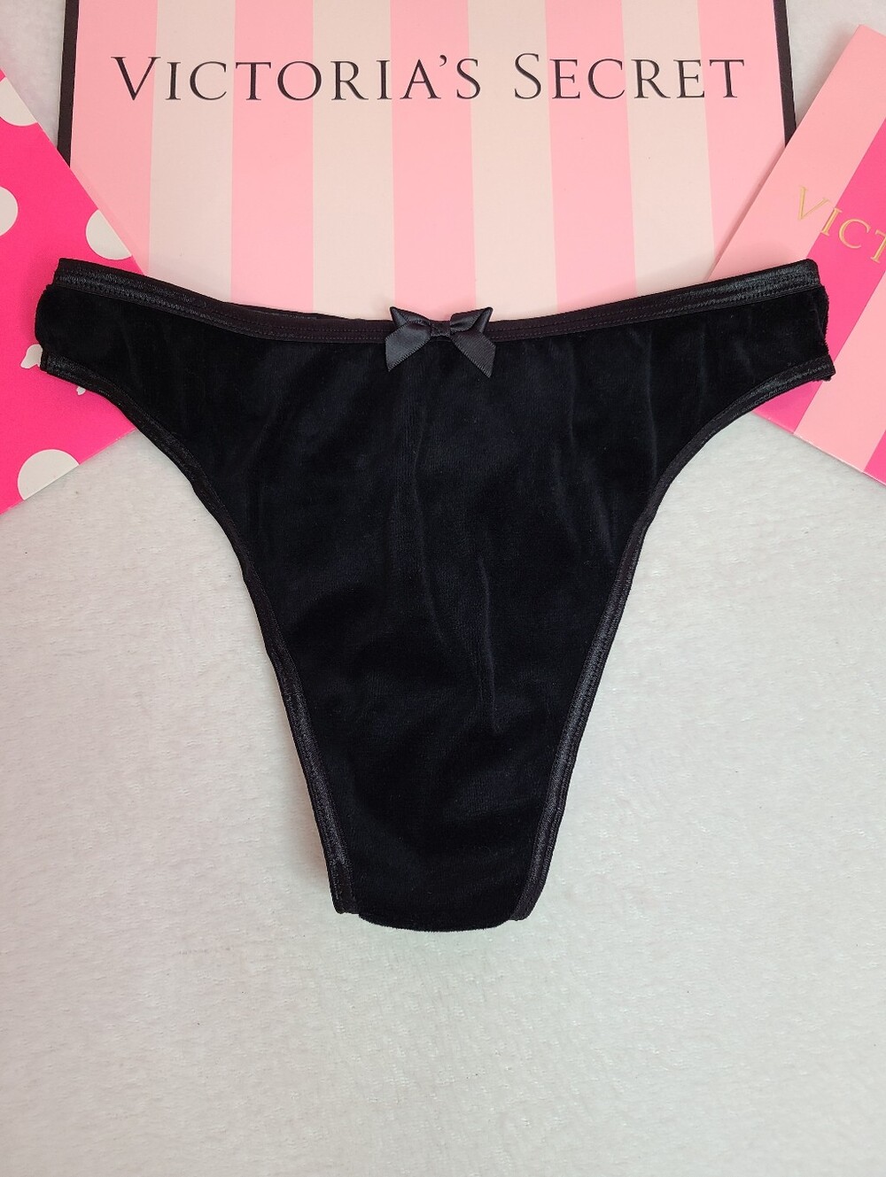 Rare VTG '96 Victoria's Secret Super Soft Velour Classic Full Cut Thong Panty Sm
